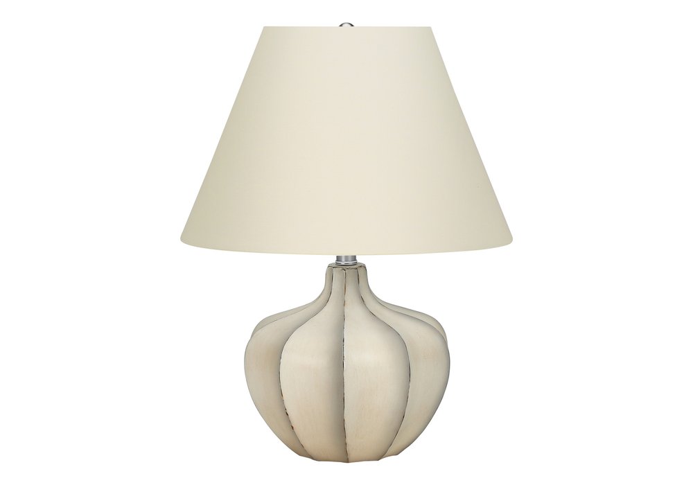 21" Cream Round Table Lamp With Cream Empire Shade HomeRoots