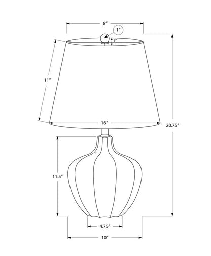 21" Cream Round Table Lamp With Cream Empire Shade HomeRoots