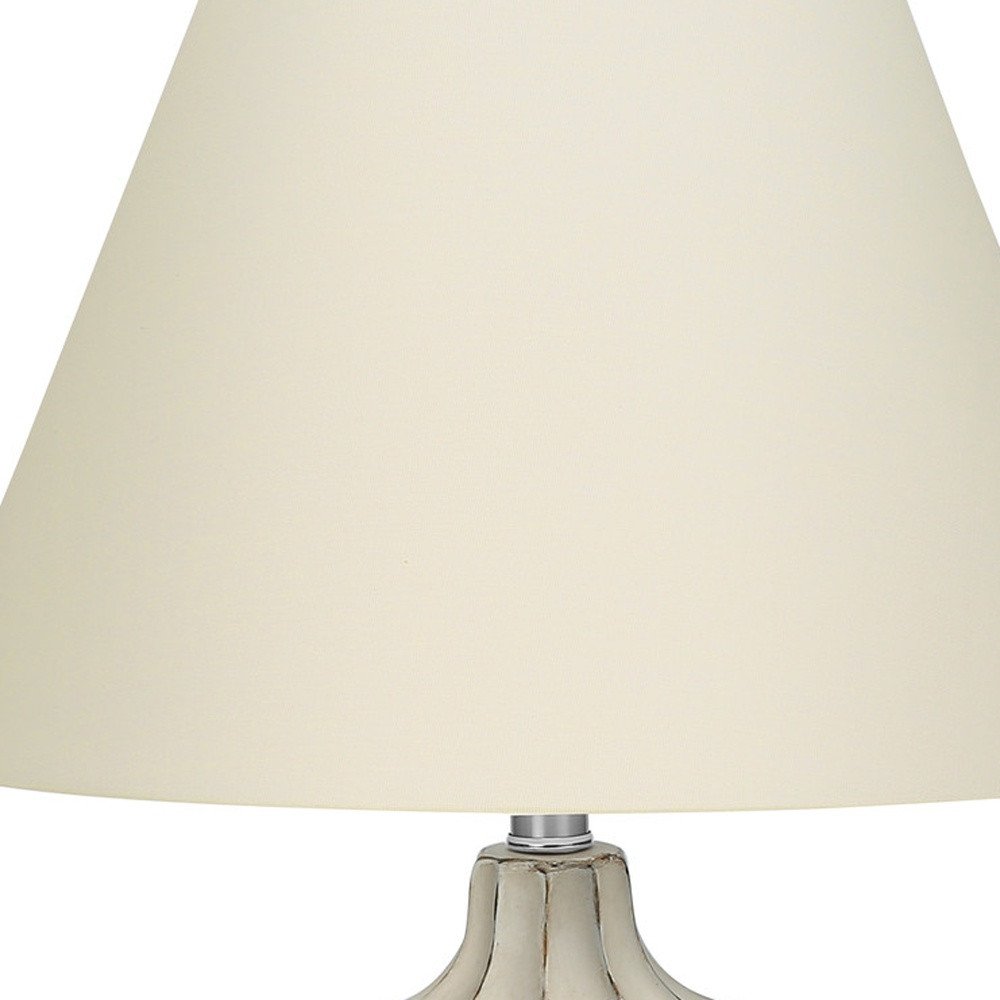 21" Cream Round Table Lamp With Cream Empire Shade — view 7