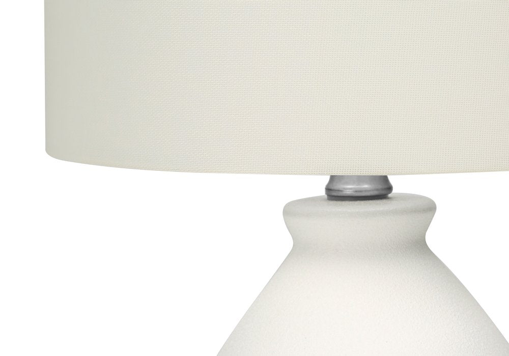 17" Cream Ceramic Round Table Lamp With Cream Drum Shade — view 5