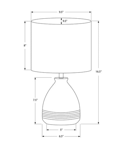 17" Cream Ceramic Round Table Lamp With Cream Drum Shade HomeRoots