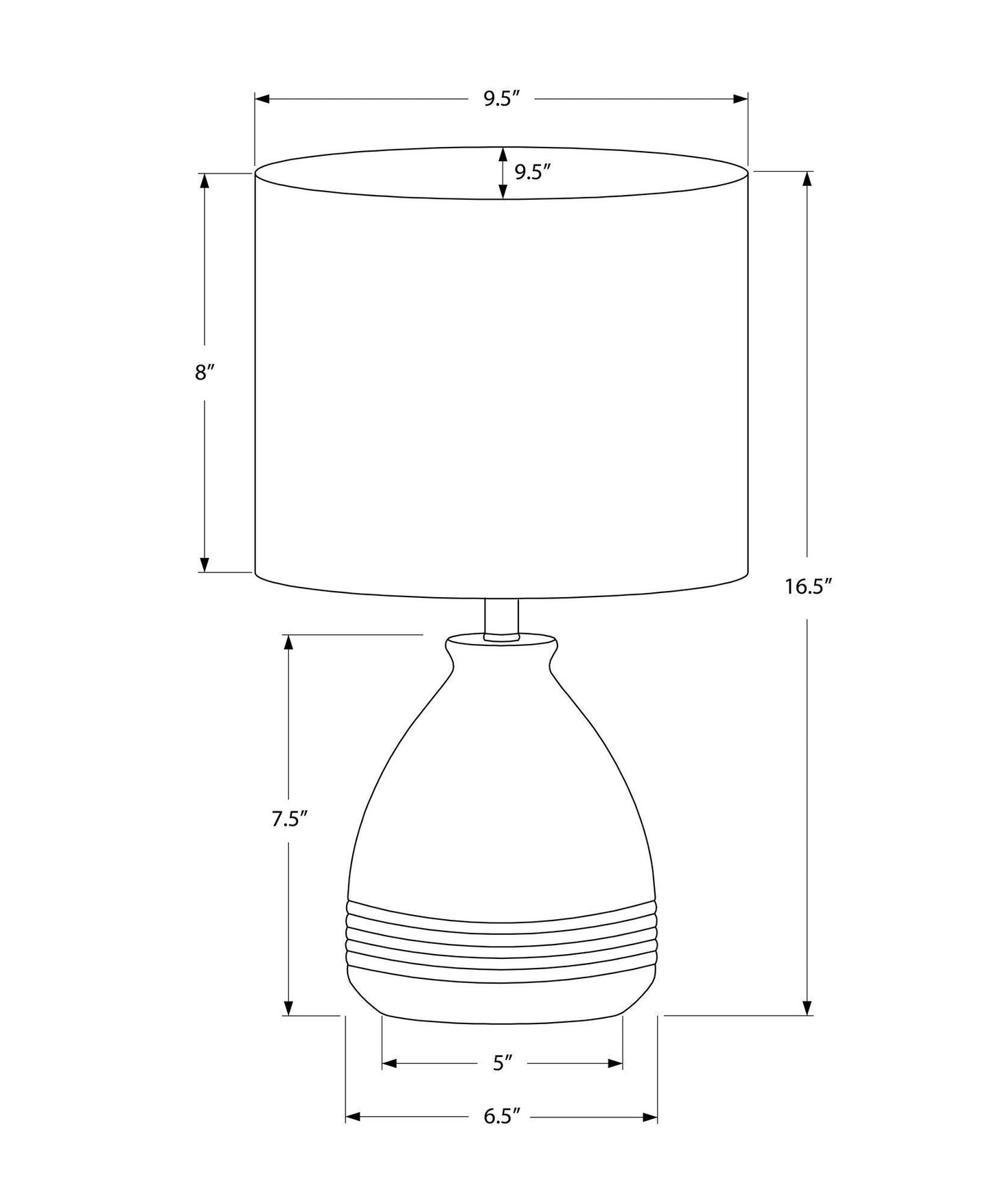 17" Cream Ceramic Round Table Lamp With Cream Drum Shade - FurniFindUSA