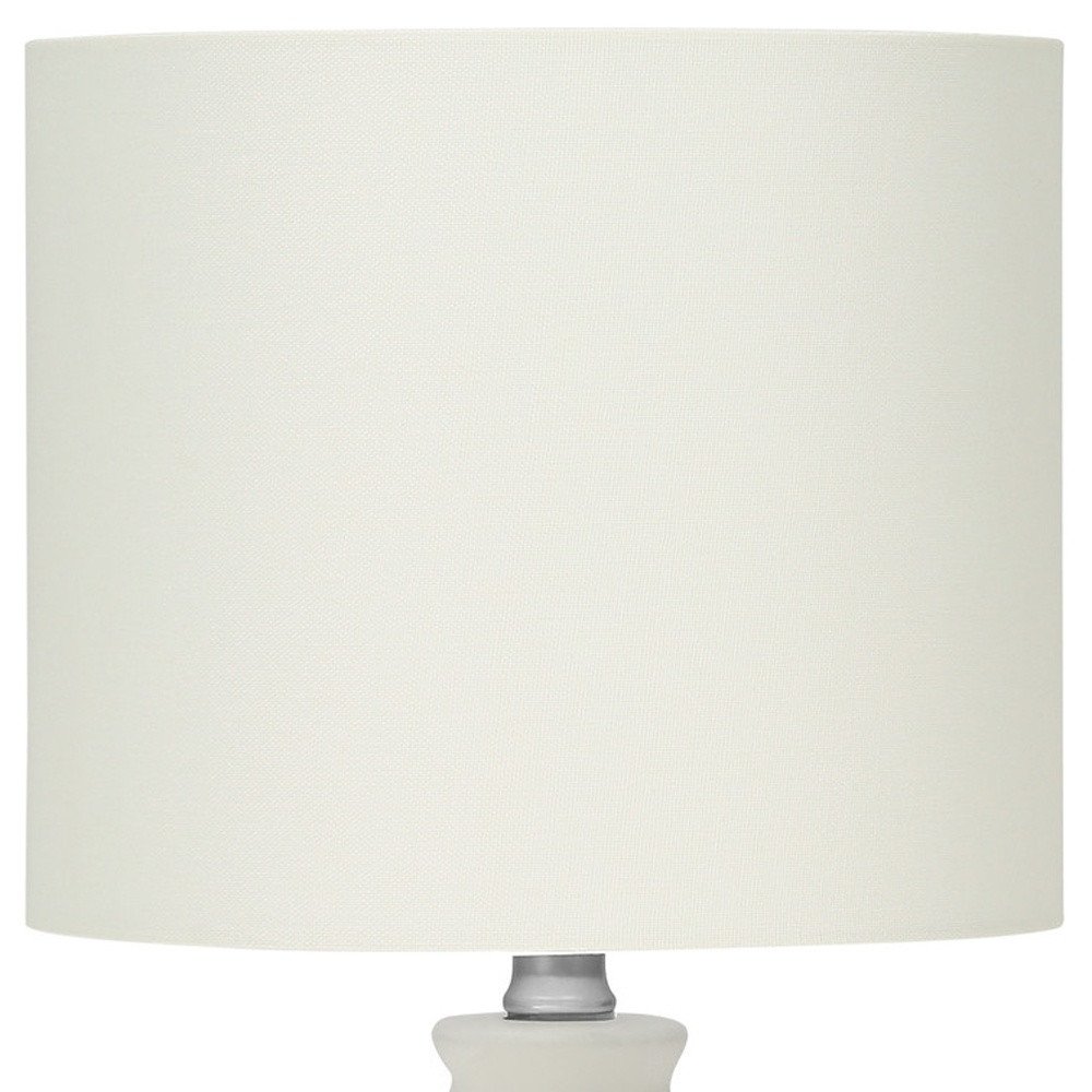 17" Cream Ceramic Round Table Lamp With Cream Drum Shade — view 6