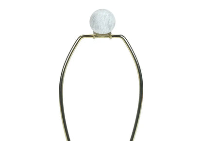 28" Cream Geometric Table Lamp With Cream Drum Shade HomeRoots