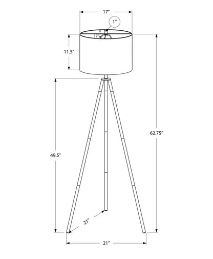 63" Black LED Light Changing Floor Lamp With Cream Fabric Drum Shade HomeRoots
