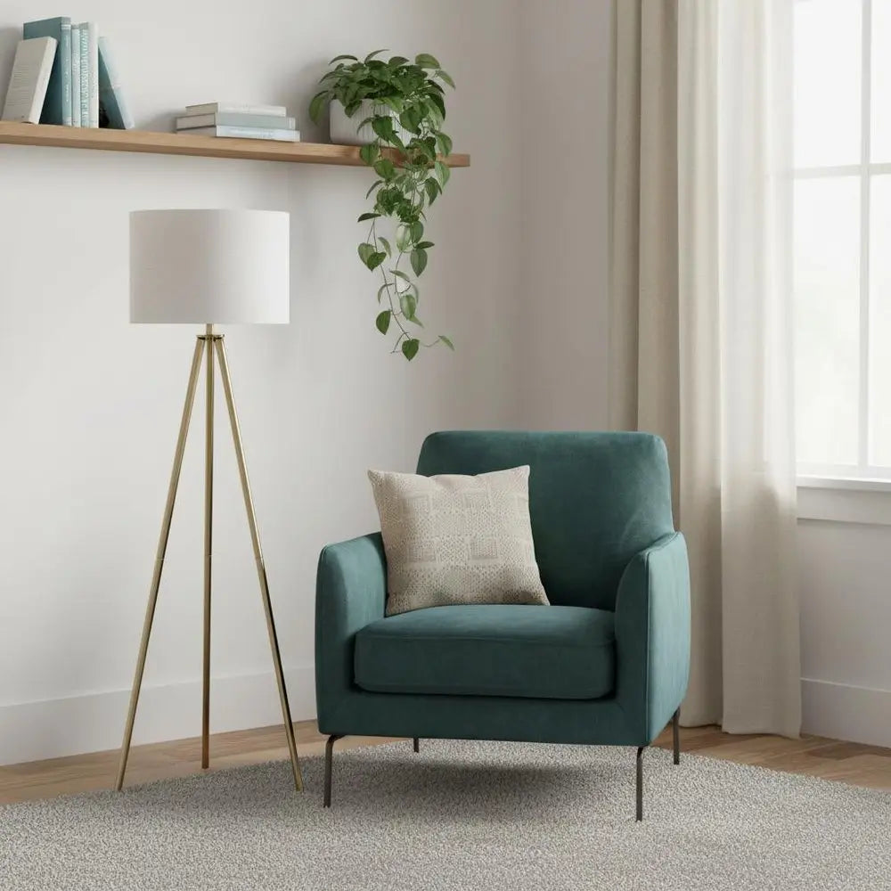 63" Matte Gold Floor Lamp with Cream Drum Shade HomeRoots