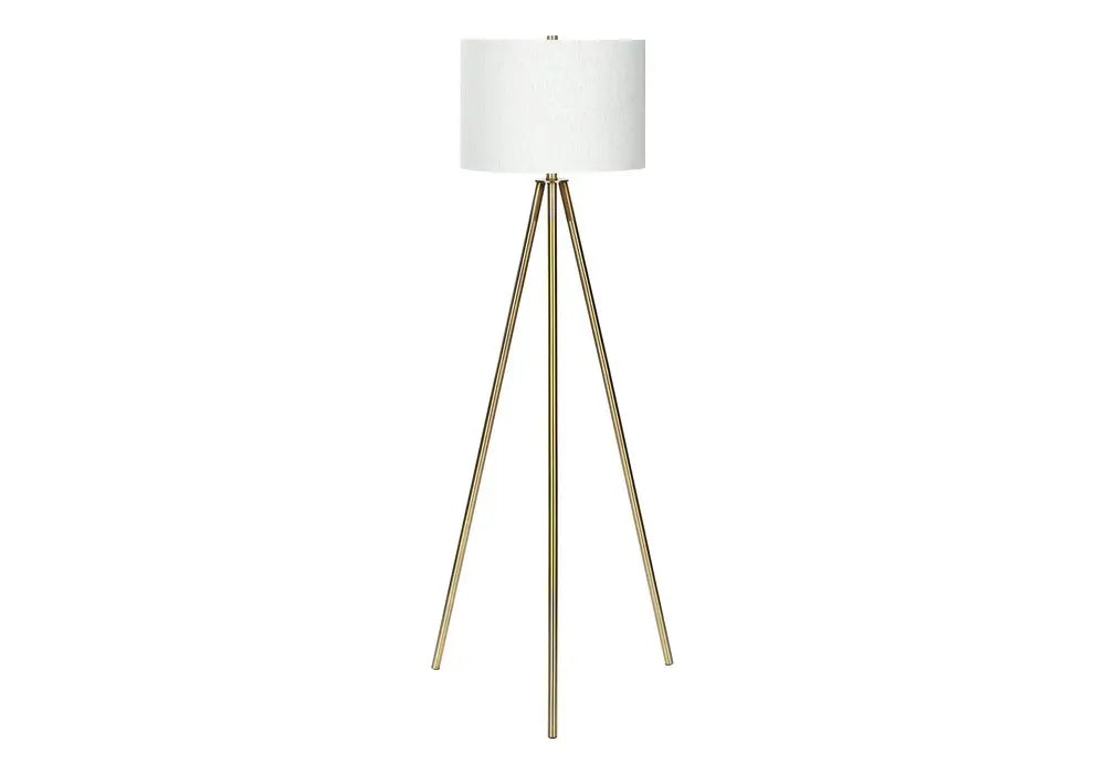 63" Matte Gold Floor Lamp with Cream Drum Shade HomeRoots