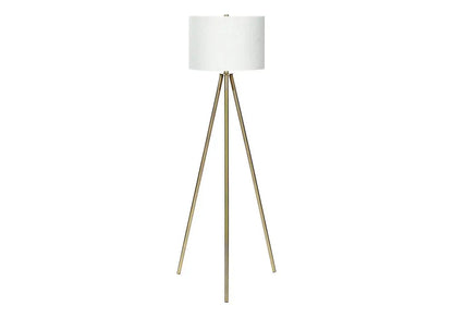 63" Matte Gold Floor Lamp with Cream Drum Shade HomeRoots