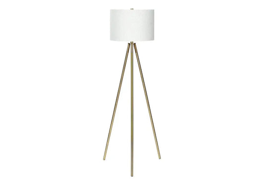 63" Matte Gold Floor Lamp with Cream Drum Shade HomeRoots
