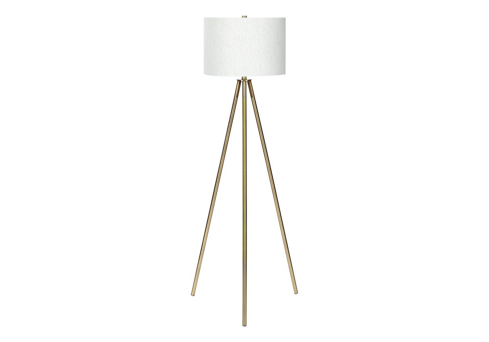 63" Matte Gold Floor Lamp with Cream Drum Shade HomeRoots