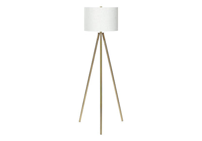 63" Matte Gold Floor Lamp with Cream Drum Shade HomeRoots