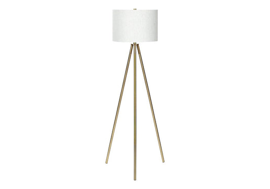 63" Matte Gold Floor Lamp with Cream Drum Shade HomeRoots