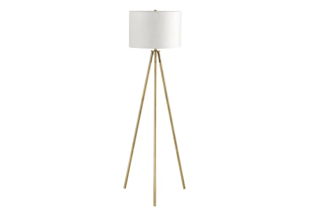 63" Matte Gold Floor Lamp with Cream Drum Shade HomeRoots