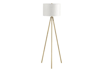 63" Matte Gold Floor Lamp with Cream Drum Shade HomeRoots