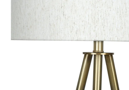63" Matte Gold Floor Lamp with Cream Drum Shade HomeRoots