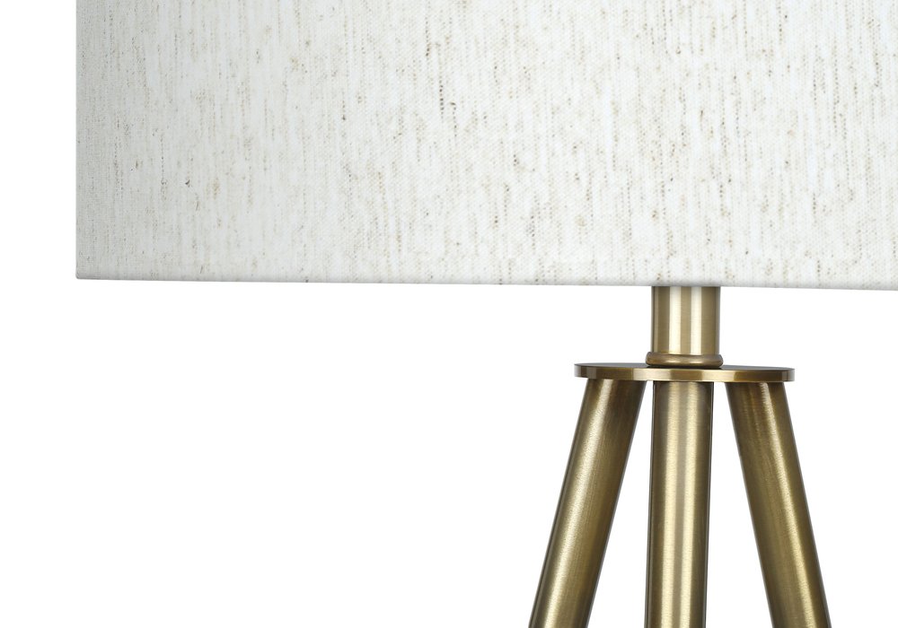 63" Matte Gold Floor Lamp with Cream Drum Shade — view 3