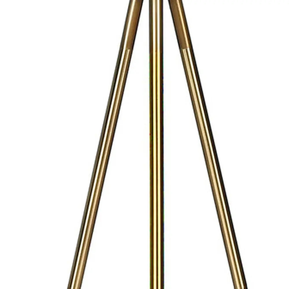 63" Matte Gold Floor Lamp with Cream Drum Shade HomeRoots