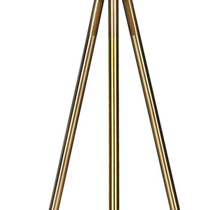 63" Matte Gold Floor Lamp with Cream Drum Shade HomeRoots