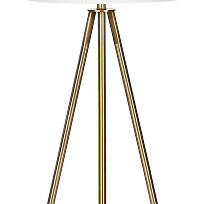 63" Matte Gold Floor Lamp with Cream Drum Shade HomeRoots