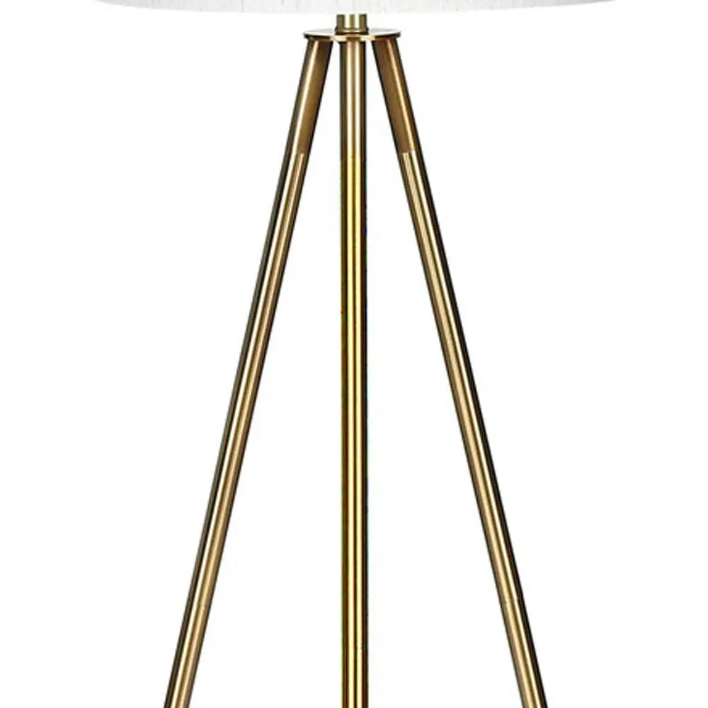 63" Matte Gold Floor Lamp with Cream Drum Shade HomeRoots