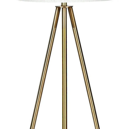 63" Matte Gold Floor Lamp with Cream Drum Shade HomeRoots