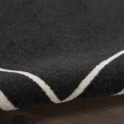 3' X 5' Black And Ivory Indoor Outdoor Area Rug HomeRoots