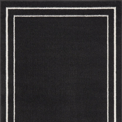 3' X 5' Black And Ivory Indoor Outdoor Area Rug HomeRoots