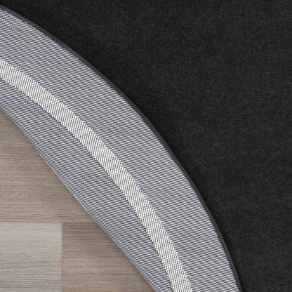 6' Black And Ivory Round Indoor Outdoor Area Rug HomeRoots
