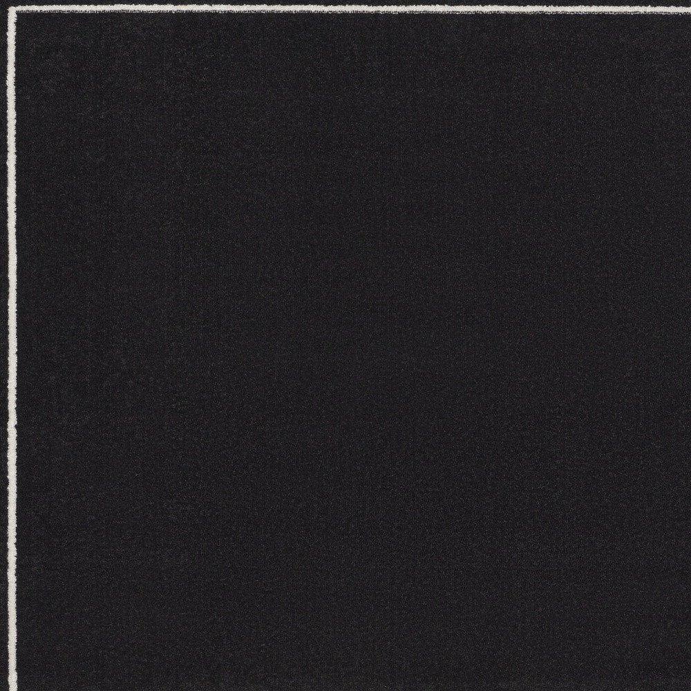 5' Black And Ivory Square Indoor Outdoor Area Rug — view 2