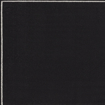 5' Black And Ivory Square Indoor Outdoor Area Rug