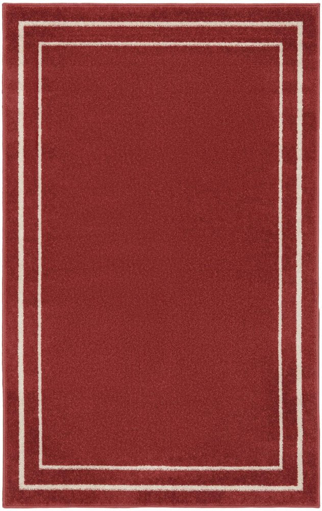 3' X 5' Red And Ivory Indoor Outdoor Area Rug — view 3