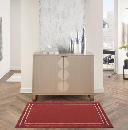 3' X 5' Red And Ivory Indoor Outdoor Area Rug