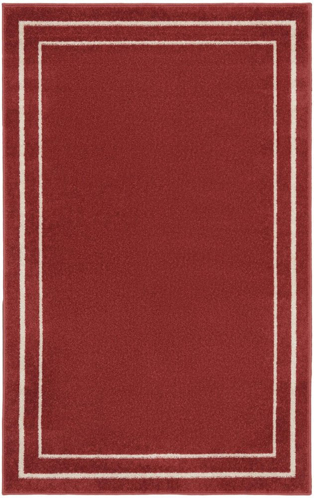 3' X 5' Red And Ivory Indoor Outdoor Area Rug — view 8