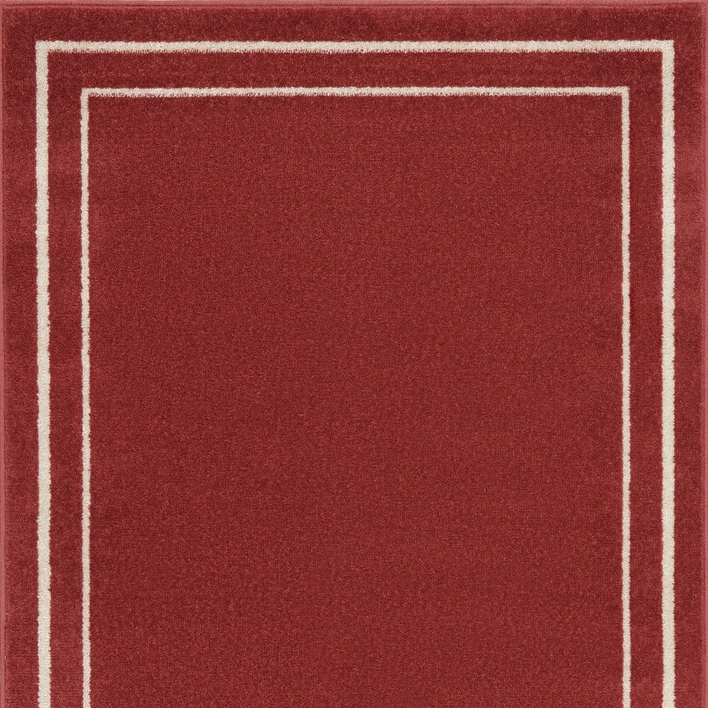 3' X 5' Red And Ivory Indoor Outdoor Area Rug