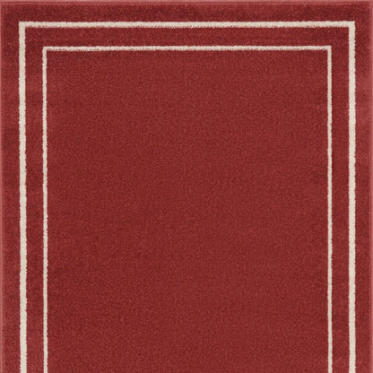 3' X 5' Red And Ivory Indoor Outdoor Area Rug