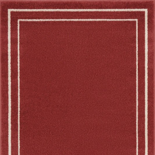 3' X 5' Red And Ivory Indoor Outdoor Area Rug