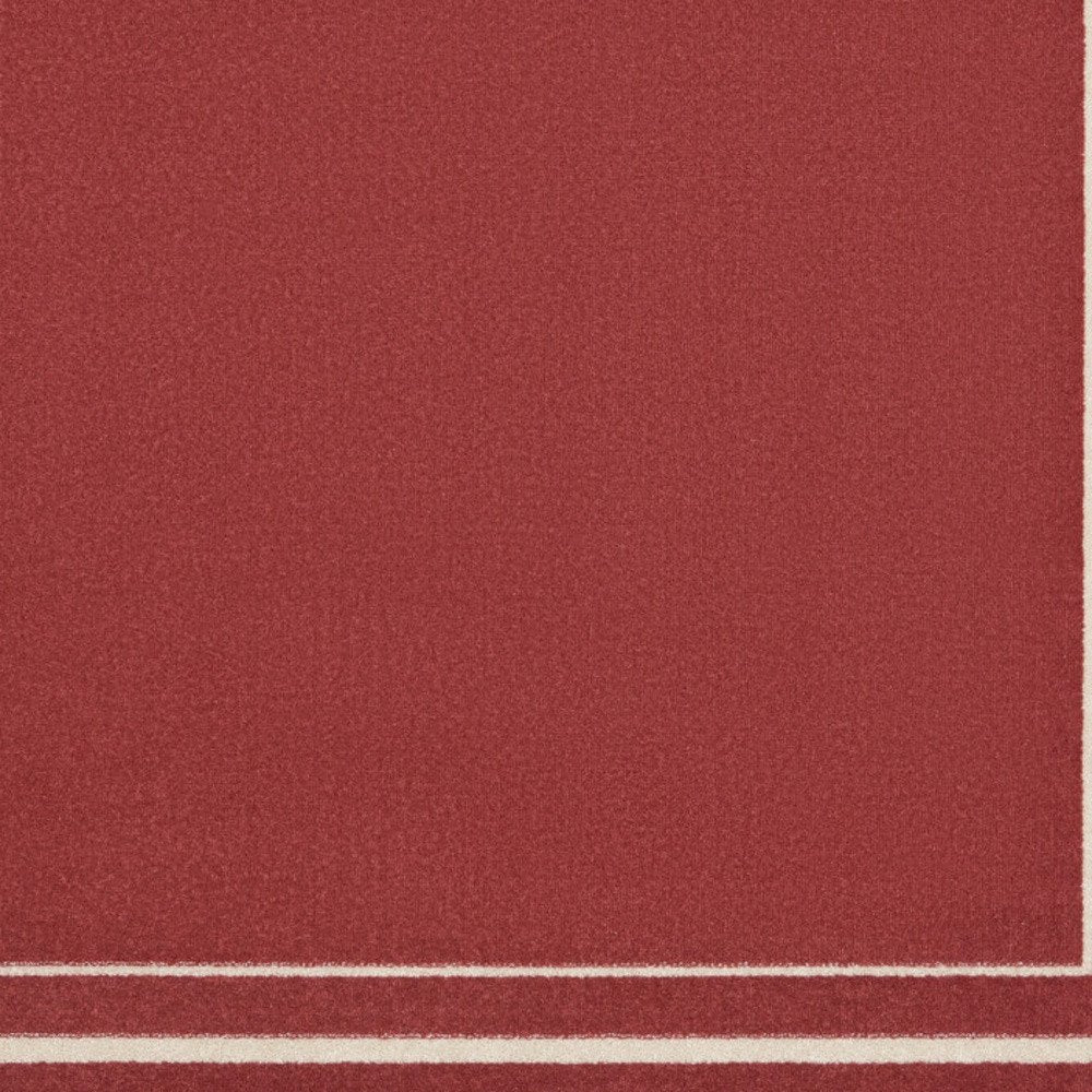 5' Red And Ivory Square Indoor Outdoor Area Rug HomeRoots