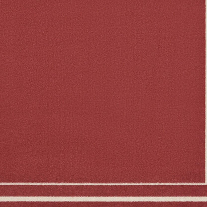 5' Red And Ivory Square Indoor Outdoor Area Rug HomeRoots