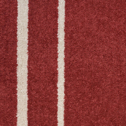 5' Red And Ivory Square Indoor Outdoor Area Rug HomeRoots