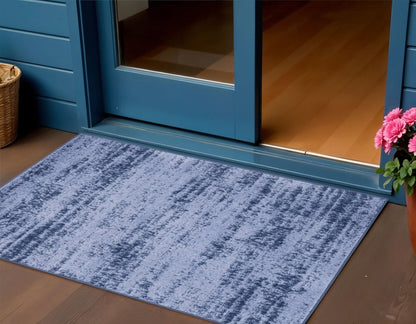 2' X 4' Denim Blue And Navy Blue Abstract Indoor Outdoor Area Rug HomeRoots