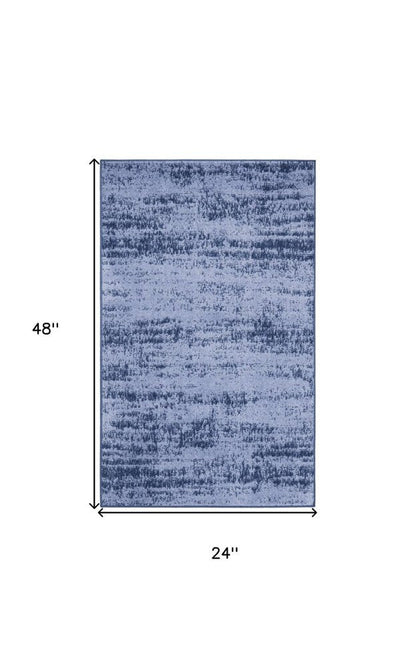 2' X 4' Denim Blue And Navy Blue Abstract Indoor Outdoor Area Rug HomeRoots