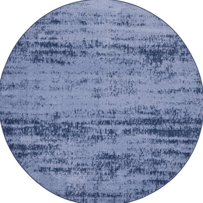 4' Denim Blue And Navy Blue Round Abstract Indoor Outdoor Area Rug HomeRoots