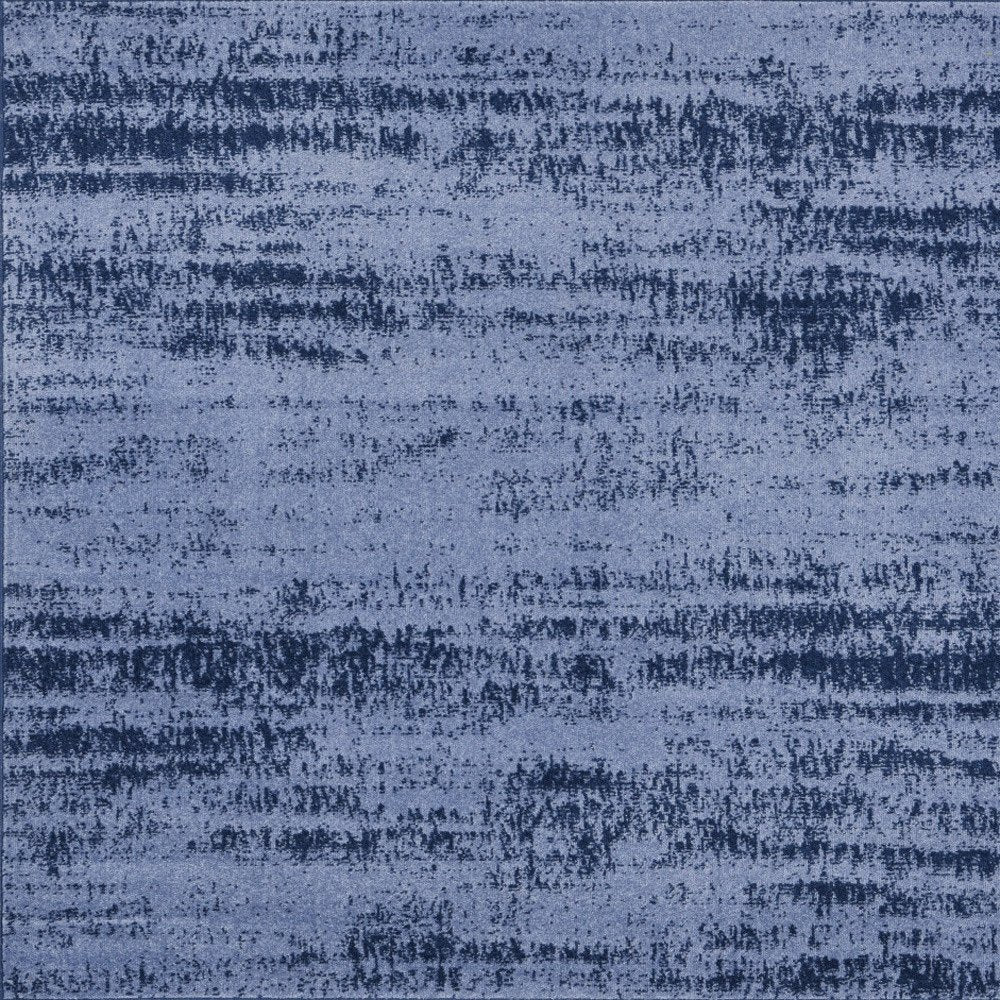 5' Denim Blue And Navy Blue Square Abstract Indoor Outdoor Area Rug HomeRoots