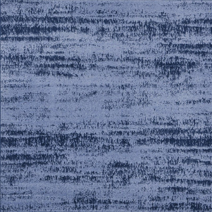 5' Denim Blue And Navy Blue Square Abstract Indoor Outdoor Area Rug