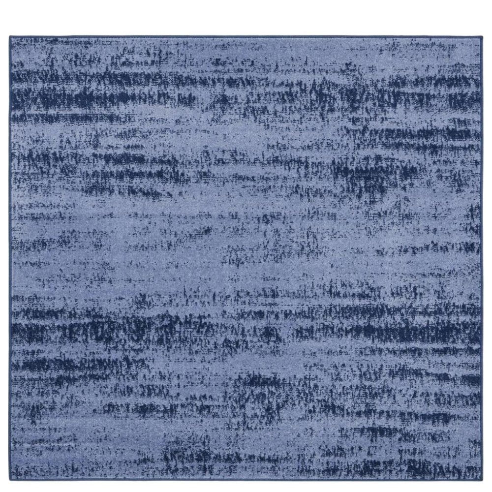 5' Denim Blue And Navy Blue Square Abstract Indoor Outdoor Area Rug — view 11