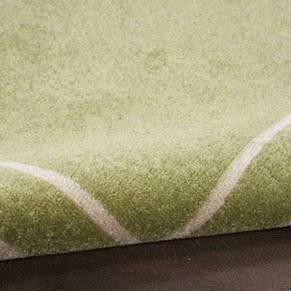 4' Green And Ivory Round Indoor Outdoor Area Rug HomeRoots