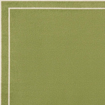 5' Green And Ivory Square Indoor Outdoor Area Rug HomeRoots