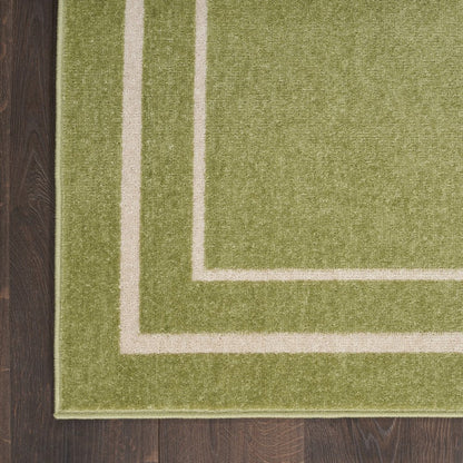 5' Green And Ivory Square Indoor Outdoor Area Rug HomeRoots