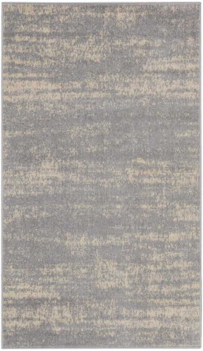 3' X 5' Gray And Beige Abstract Indoor Outdoor Area Rug HomeRoots