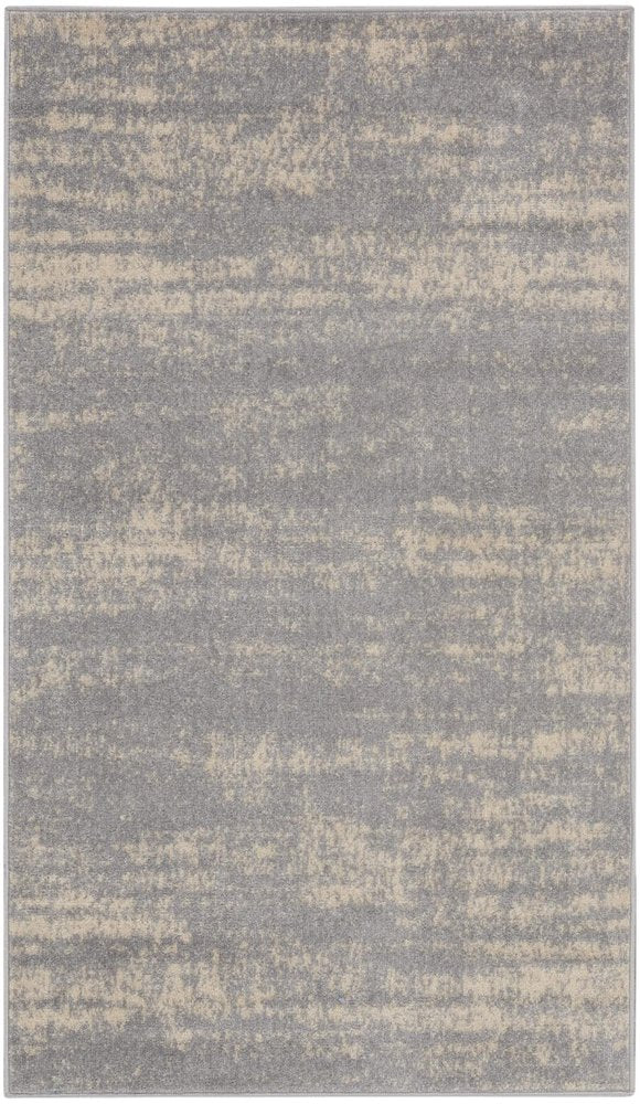3' X 5' Gray And Beige Abstract Indoor Outdoor Area Rug